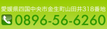 愛媛県四国中央市金生町山田井318番地 0896-56-6260